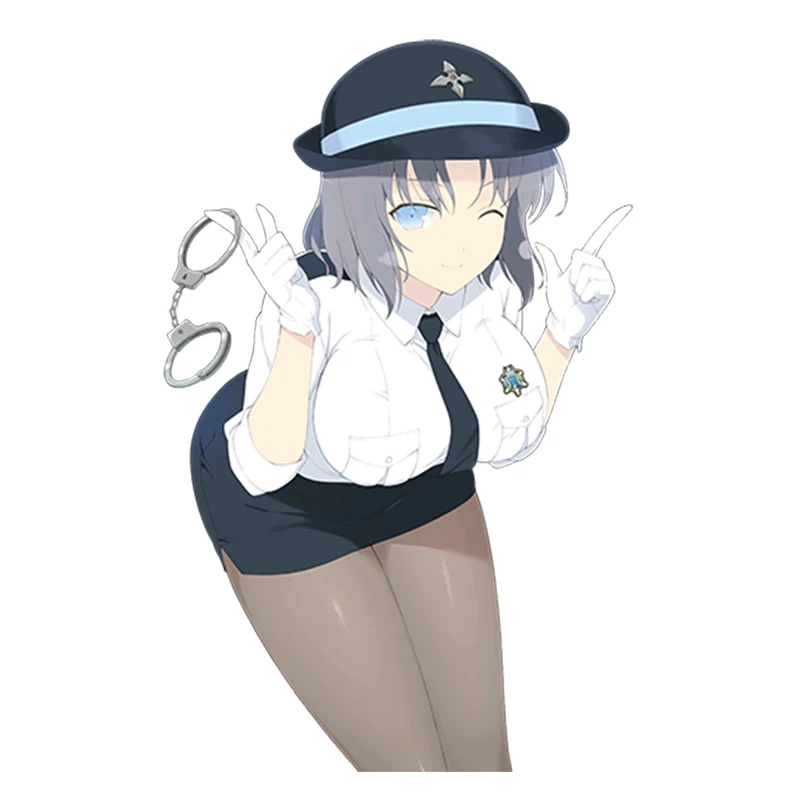 

Funny Car Stickers Sexy Policewoman Cartoon Senran Kagura Yumi Render Window Wiper Decals Car-Styling Decor JDM