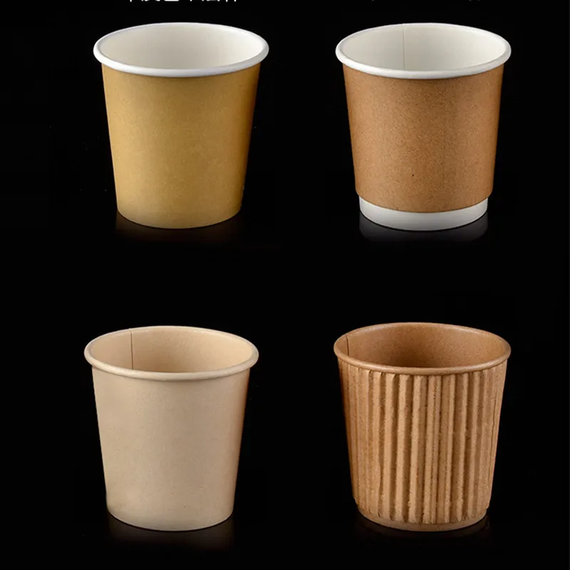 100pcs Net red 4oz 100ml small paper cups double layer dispsoable coffee cup birthday party favor milk tea beverage cup