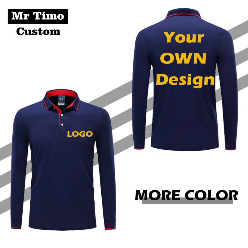 

2021 Autumn And Winter Long Sleeve Polo Shirt Customization Group Logo Embroidery Men's And Women's High-End Casual Top