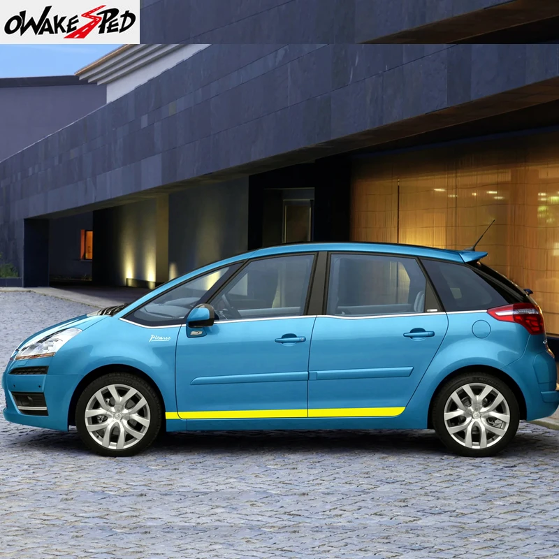 1 Pair Car Sticker Appearance Striped Side Door Mudguard Skirt Refitted Stripes Decal For Citroen C4 Grand Picasso