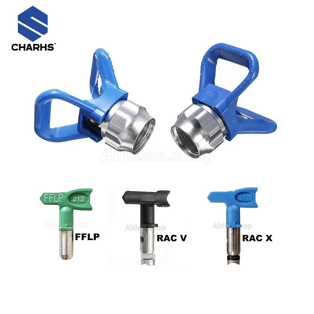 CHARHS TGW-7/8A Tip Guard airless spray guard attaches use with HEA airless tips for Most Airless Spray Guns work Nozzle Base