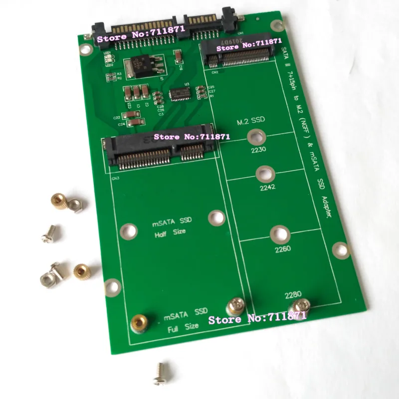 SATA M.2 mSATA SSD Adapter Connector M.2 SSD 2230 2242 2260 2280 SATA Adapter Convertor mSATA to SATA Connector Adapter convert