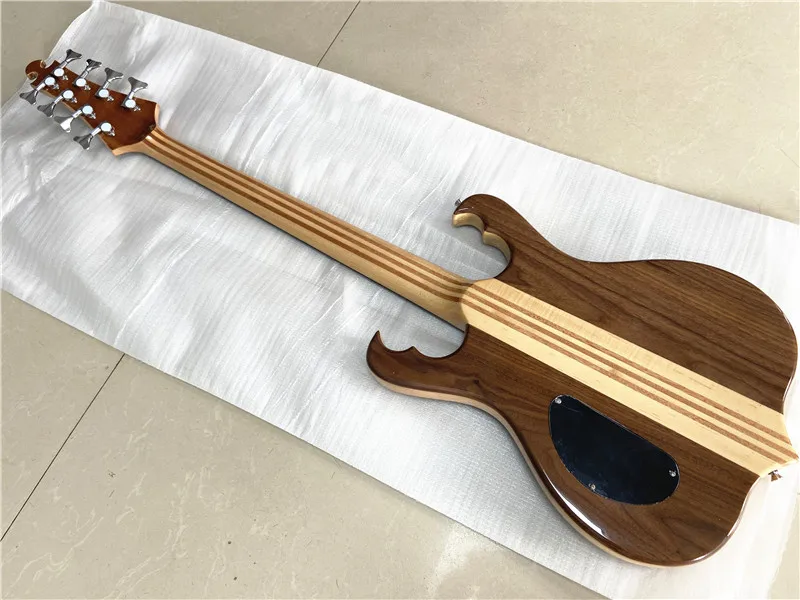 High quality custom edition 8 string walnut electric bass integrated link full body closed pickup free shipping