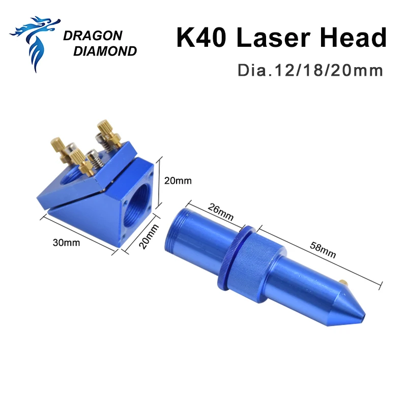 Co2 Laser Head Set Dia.12mm 18mm 20mm Laser Engraver FL 50.8mm for 2030 4060 CO2 Laser Engraving Cutting Machine