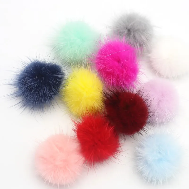 6/10pcs Mix Soft Fur Pompom Mink Balls Crafts Headdress Wedding Party Decor DIY Handmade Clothing Shoes Hats Supplies 30/40mm