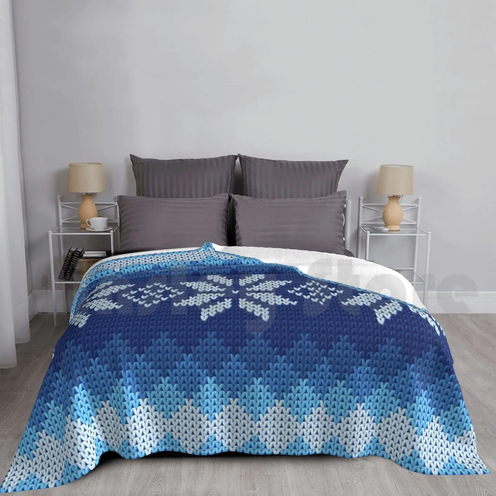 

Pattern Norway Sweden Knitted Knitted Blue White Blanket Fashion Custom Template Pattern Norwegian Knitted Knit