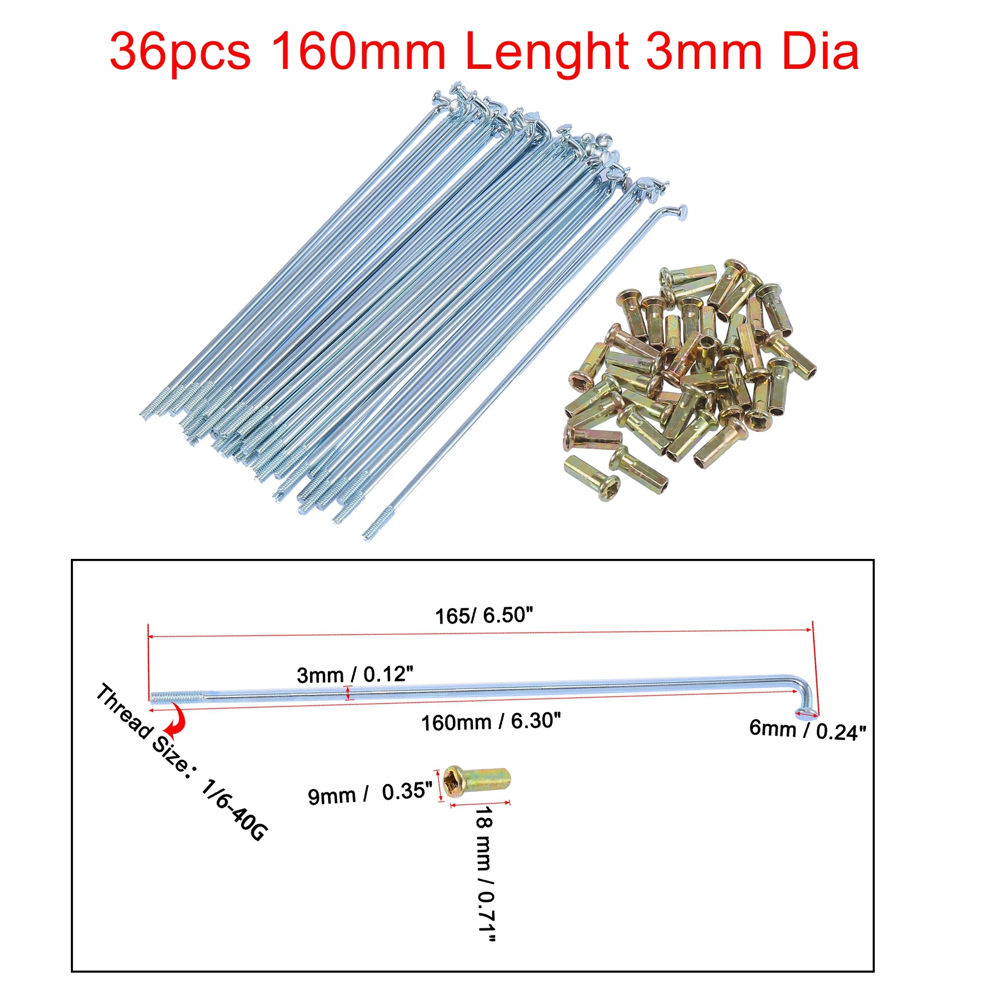 Variant: 36pcs 160mm 3mm Dia