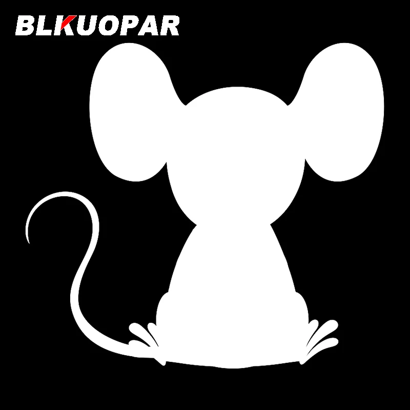 BLKUOPAR for Cute Little Gray Mouse Silhouette Car Stickers Funny Decals Skateboard Creative Waterproof Occlusion Scratch Decor