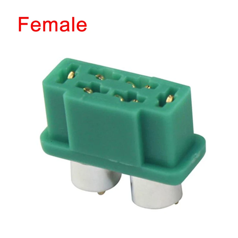 Amass MPX 6P Connector Male Female 6-Pin Goldplated Plug with Silver Protective Case for Glider RC Model Accessories