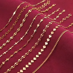 1 Meter Stainles Steel Gold Handmade Heart Shells Chains for Women Necklace Bracelet Anklet Making Supplies Bulk Items Wholesale