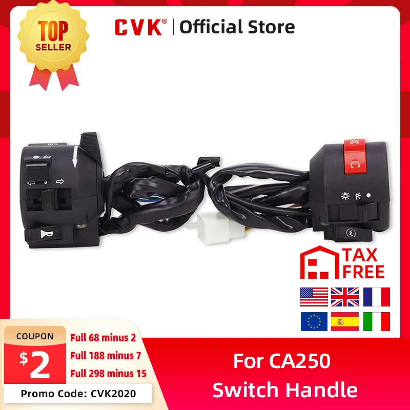 CVK Headlight Left Right Turn Signal Horn Lgnition Start Switch handle Button Assembly For HONDA CMX250 c CA250 Rebel 1996-2012