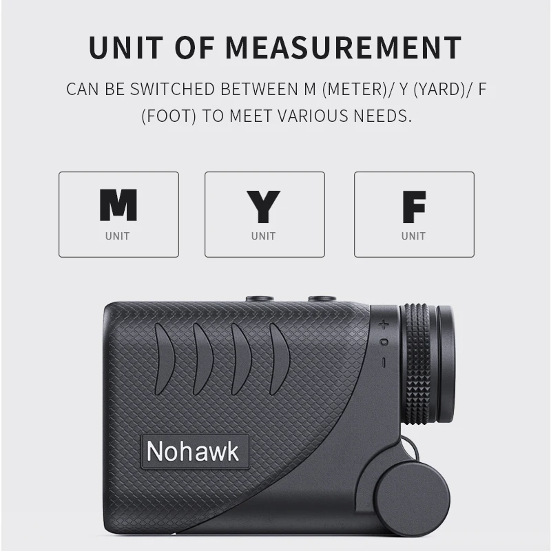 Imagem -03 - Nohawk Medidor de Distância Medida Laser Rangefinder Inclinação Golf Range Finder com Bloqueio da Bandeira