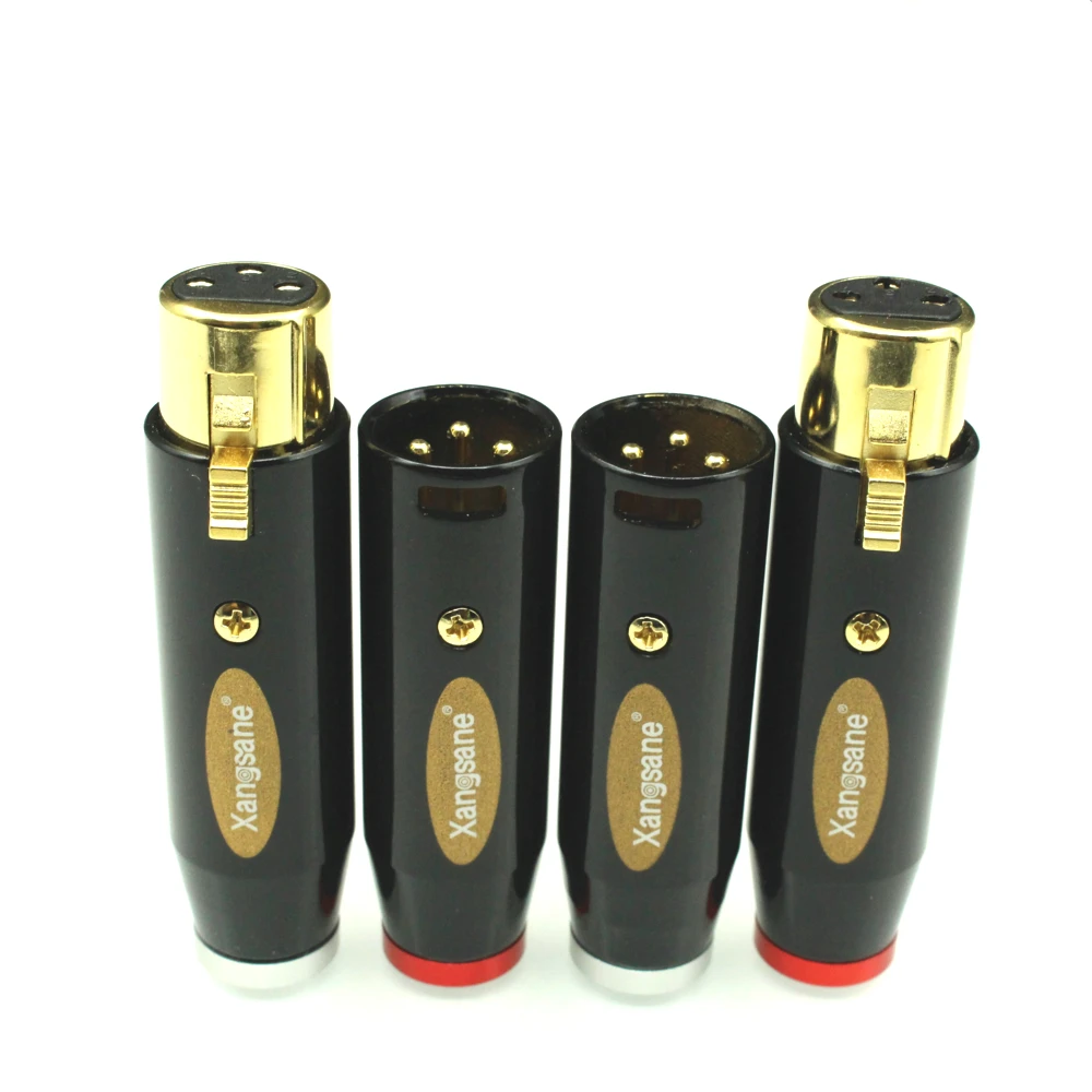 Hifi XLR Plug High-end Gold-plated XLR Cable Connector 3 Pins XLR Connector for DIY audio cables
