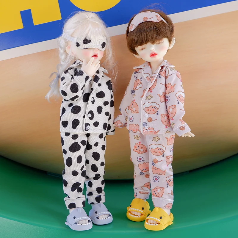 

1/6 BJD Doll Clothes Long-sleeved Top+trousers+eye Mask Pajamas Set Homewear for Big 1/6BJD, Yosd, 30cm Doll Clothes Accessories