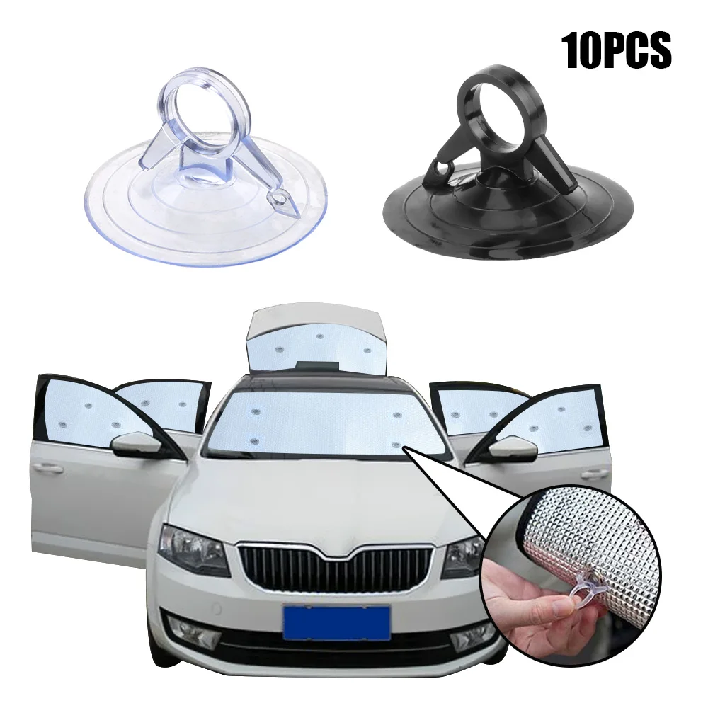 10 PCS 45mm Diameter Strong Sucker Pull Ring Dovetail Automotive Interior Car Sunshade Suction Cup PVC Material