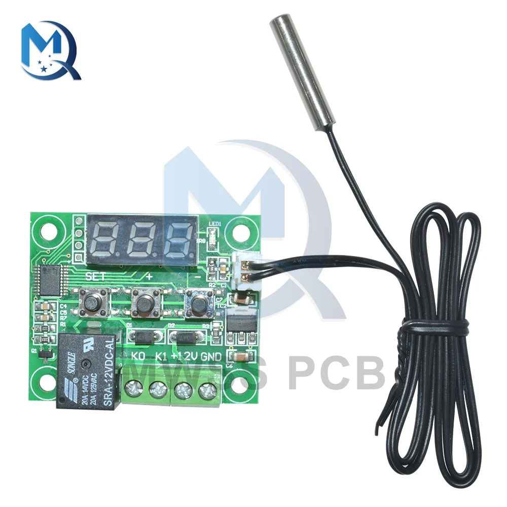 DC 12V W1209 LED Digital Heat Cool Temp Thermostat Temperature Control Switch Module On/Off Controller Board NTC Sensor