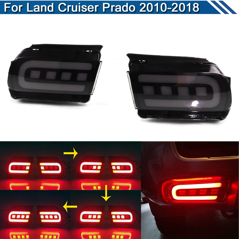 

For Toyota Land Cruiser Prado LC150 2010-2018 LED Rear Bumper Reflector Warning Light Driving Light Brake Light Turn Signal