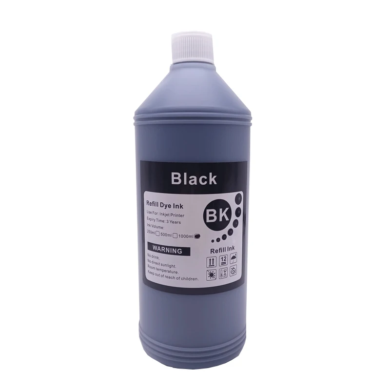 1000ML 1KG Liter Black C M Y Refill Dye Based Ink Kit Replacement For Epson Canon HP Brother Lexmark Samsung Dell Inkjet Printer