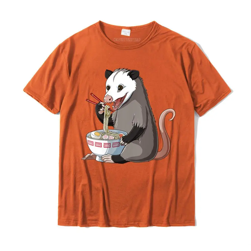 T-Shirt col rond pour homme, confortable et humoristique, Kawaii, Ramen Opossum, japonais