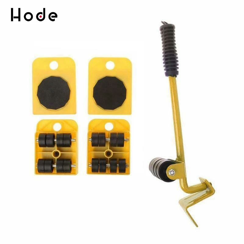 Dropshipping Furniture Mover Set Furniture Mover Tool Transport Lifter Heavy Stuffs Moving Wheel Roller Bar Hand Tools 5 Pcs Set