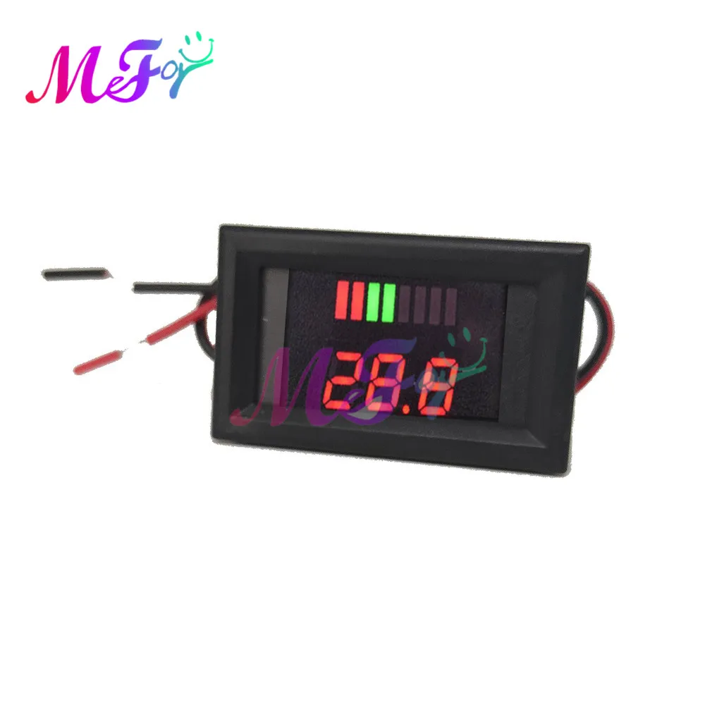 Car Battery Charge Level Indicator 12V 24V 36V 48V 60V 72V Lithium Battery Capacity Meter Test Display LED Tester Voltmeter