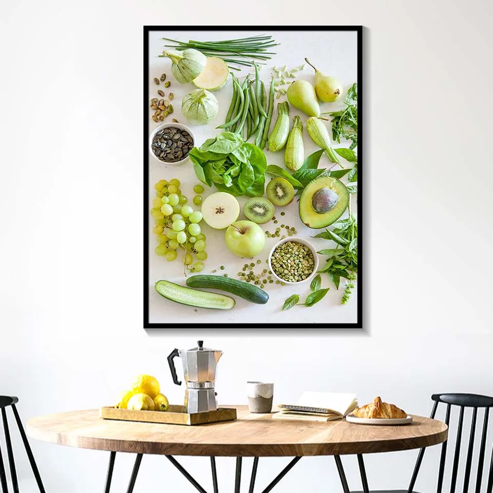 Nordic Minimalist HD Wall Art Vegetable Fruits Home Decor Pictures Healthy Food Canvas Paintings Modular Kitchen Posters Printed