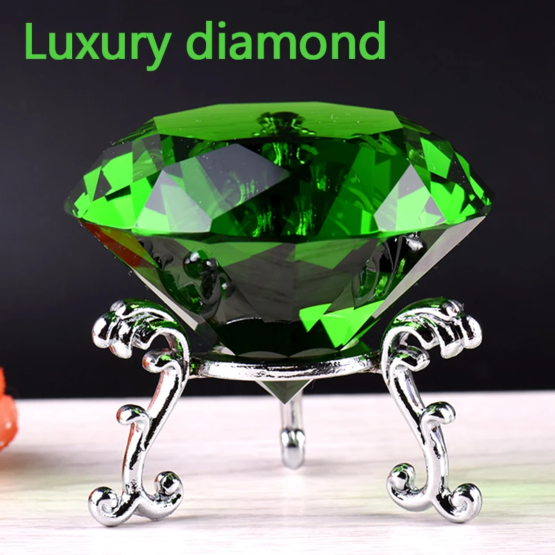 Luxurious Clear Crystal Diamond Home Decoration Craft Office Desktop Decor Glass Ornaments Wedding Party Christmas Birthday Gift