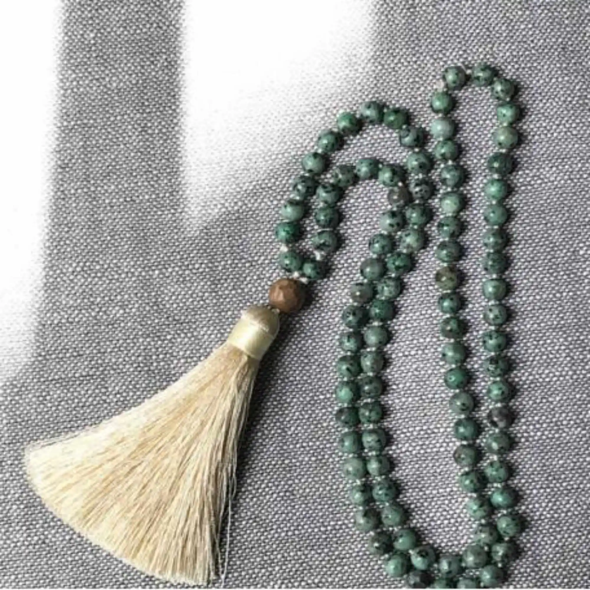 6mm African turquoise 108 Buddha Beads Tassels Necklace Trendy Yoga Teenagers Lariat Formal event Gift Tranquility Men Zen Women