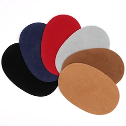 Genuine Suede Leather Patch with Pin Hole DIY Oval Soft Leather Sheet for Cardigan Clothes Bag Handbag Sewing Accessories 14*9cm