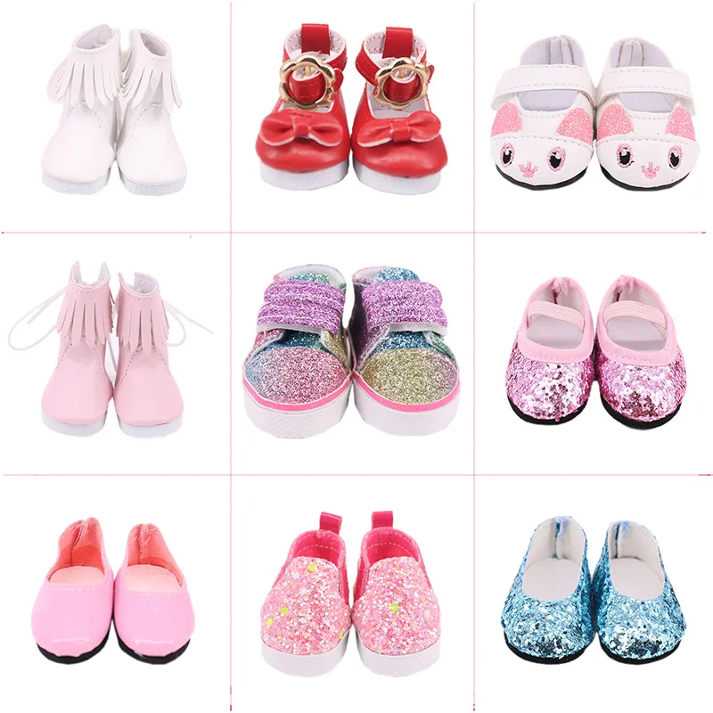 5 cm Length 15 Lovely Candy colors Doll Shoes To choose For 14.5 Inch Wellie Wisher Doll & 32-34 cm Paola Reina Doll Clothes