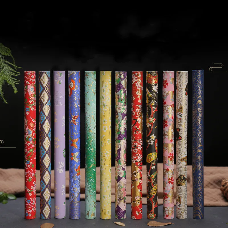 

Handmade Kraft Paper Incense Tube, Japanese Style, 10g, Storage Packing Box for 21cm Sticks, High Quality, 10Pcs