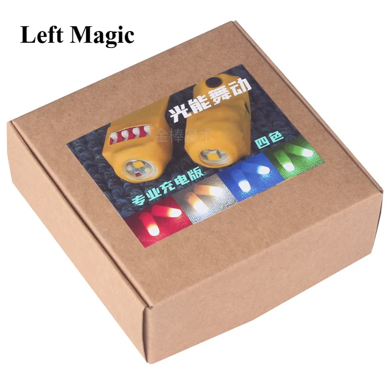 Juego de par de luces profesionales (rojo y cuatro colores), trucos de magia, Super Thumb Light, Magie Props, escenario, magia, ilusiones
