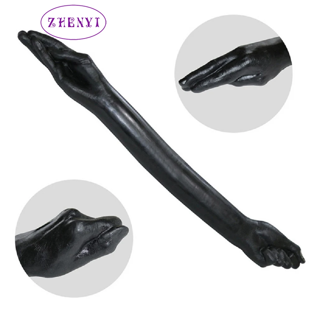 Super Big 65cm Long Black Arm Fisting Fist Dilso Huge Double Ended Dildos Vaginal Anal Plug Sex Toys For Woman Masturbation