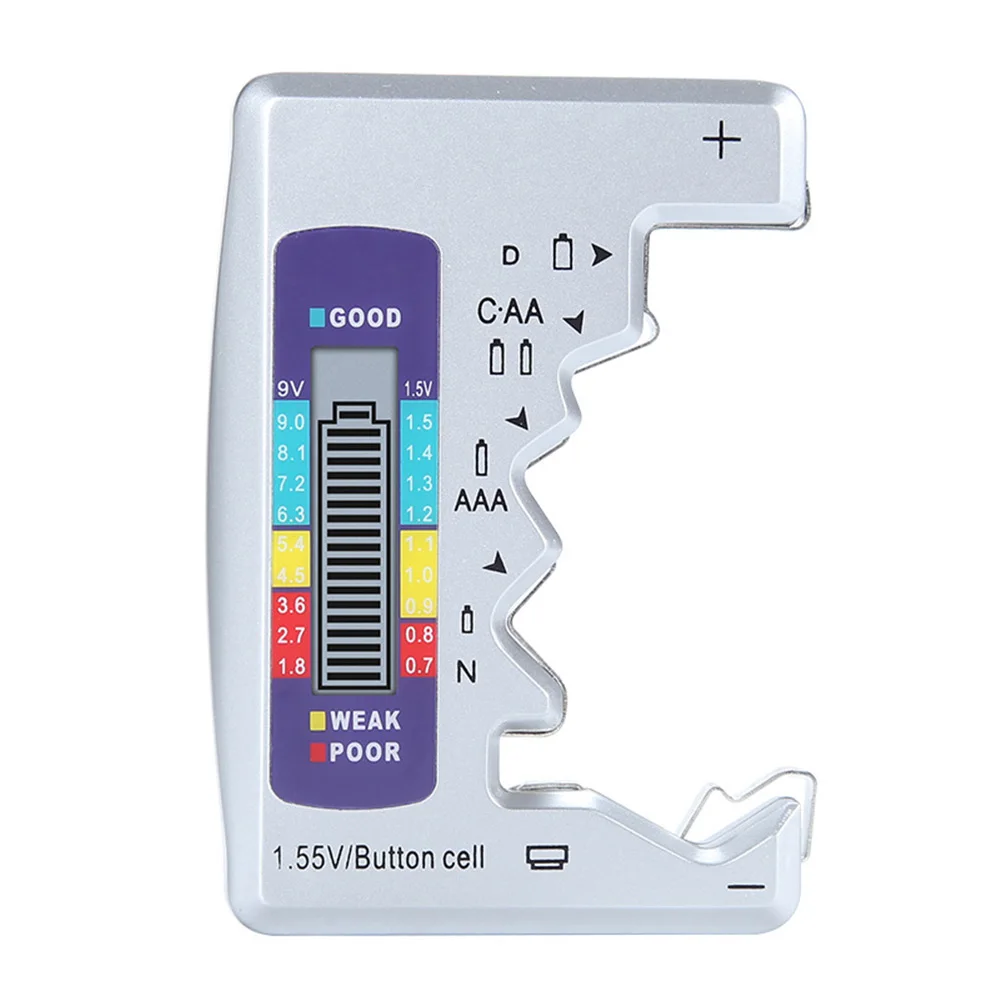 Digital Battery Tester Battery Capacity Detector For C/D/N/AA/AAA/9V Batteries /1.55V Button Cell