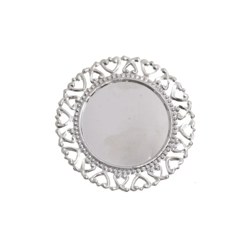10Pcs Filigree Cabochon Setting (Fit 35mm) Wraps Connectors Metal Crafts Decoration DIY Embellishments 50mm