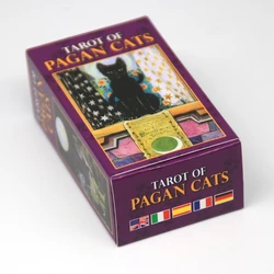 Baralho de 78 cartas, tarô de gato pagano, totalmente em inglês, jogo de tabuleiro para festa, oráculo, cartas