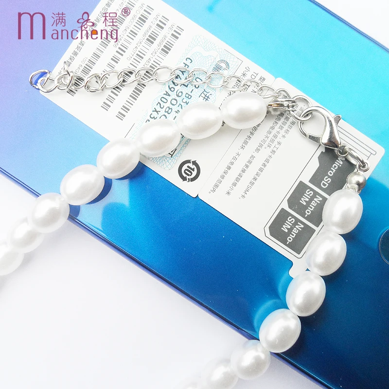 Simple White Oval Imitation pearl beads Choker necklaces women girl Chain stand Pearl necklace choker for birthday gift