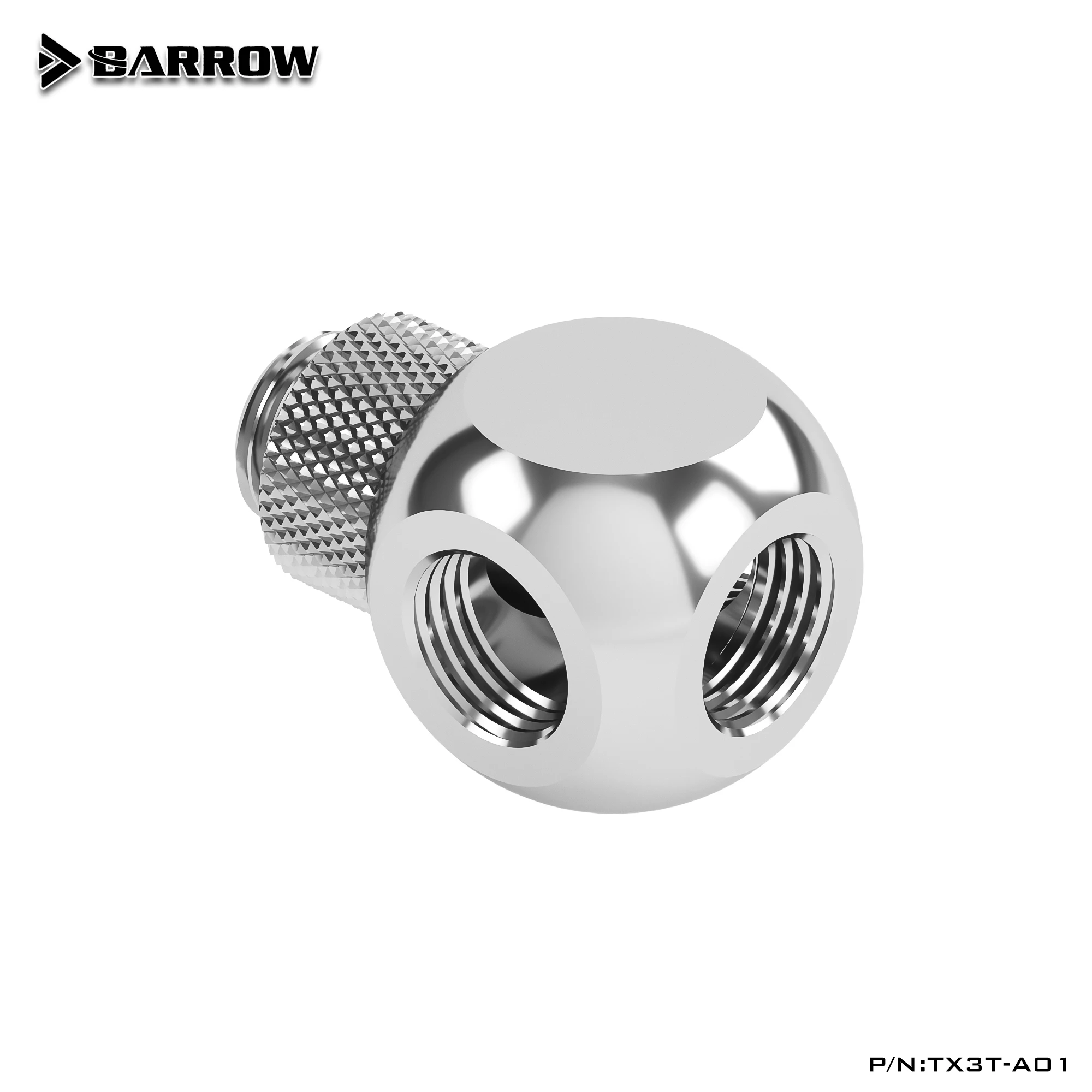 Barrow TX4T-A01 G1/4 PC Accessories Parts Extender Rotation 4-Way Cubic Adaptor Seat Silver/Black/White Water Cooling Fittings