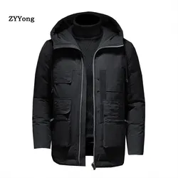 Invierno 2020 Parka hombres rompevientos gruesos cálidos abrigos a prueba de viento chaquetas con capucha masculina chaquetas negras de invierno para hombres tamaño M-4XL