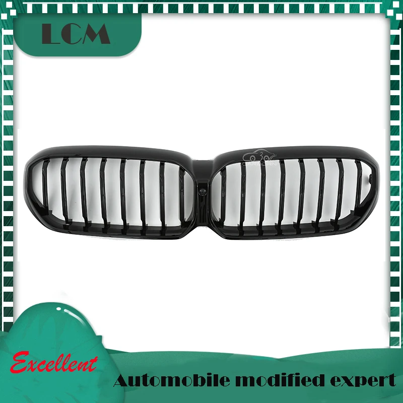 

2021-2022 For BMW 5 Series G30 Grill Replacement Style Single Slat ABS Plastic Front Kidney Grille Overlay