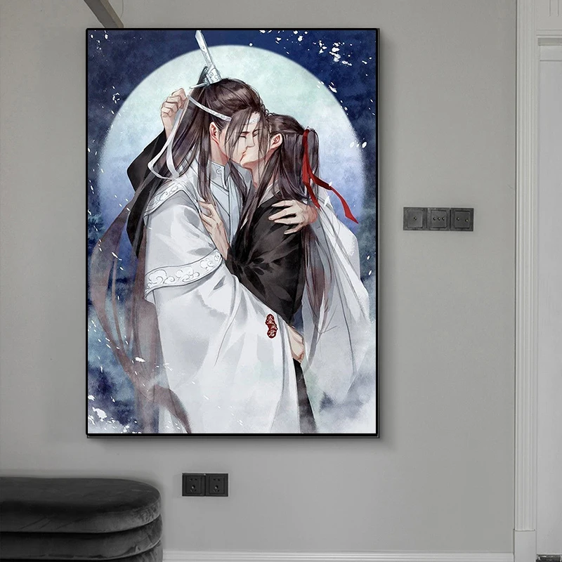 Anime Magic Dao Patriarch Wei Wuxian Lan Wangji Canvas Painting Wall Art Picture Posters and Prints Living Room Home Decor