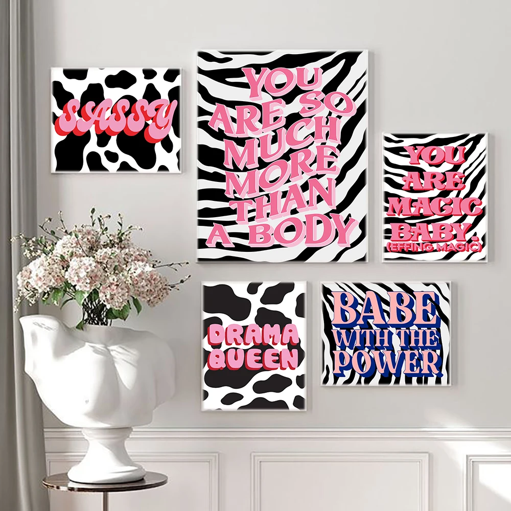 Colorful Pink Inspiring Quotes Poster You Are Magic Baby Quote Canvas Painting Nordic Wall Art Pictures Minimalist Home Decor