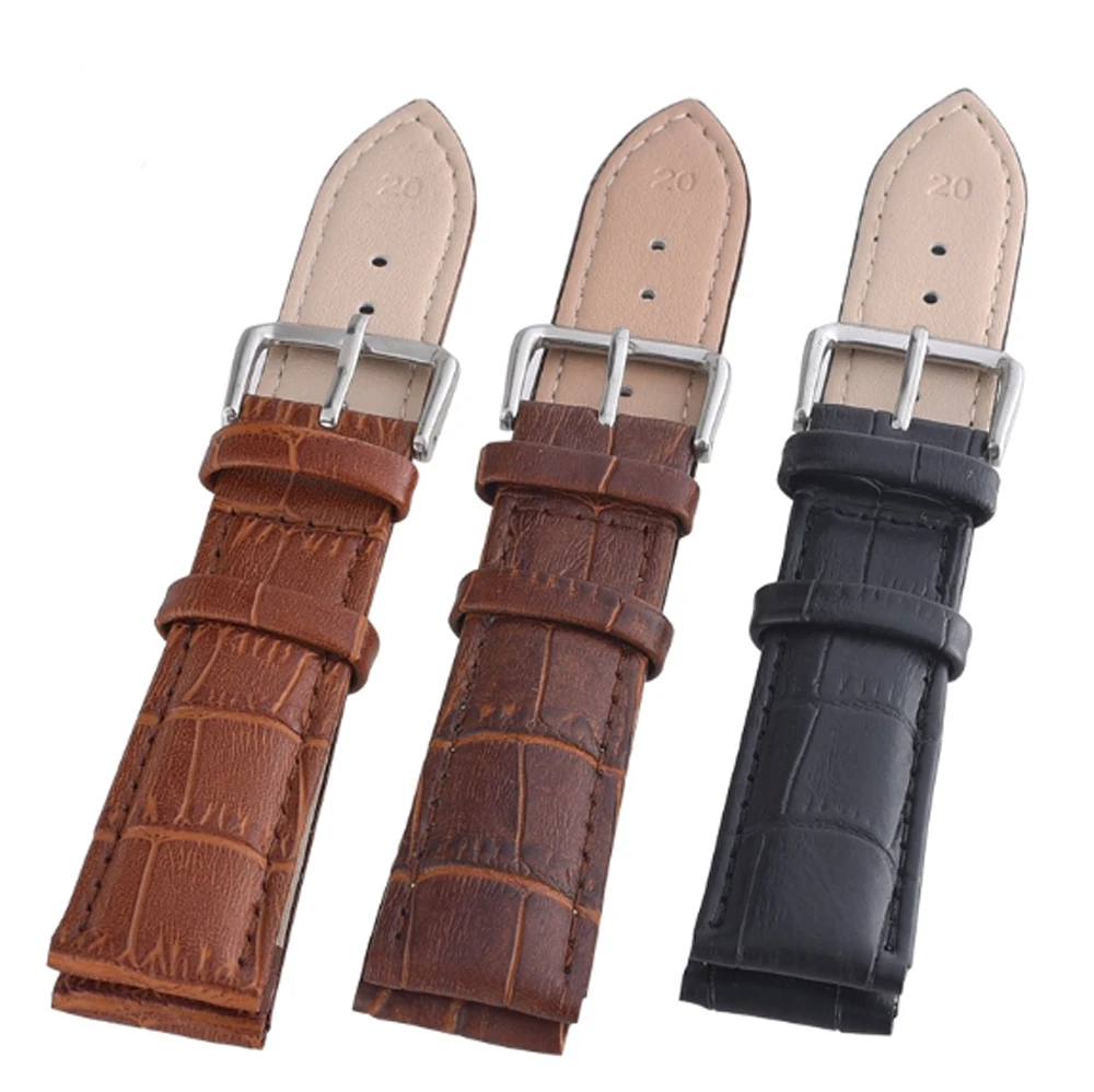 

Soft Calf Genuine Leather Strap Watchband 18mm 20mm 22mm 24mm Alligator Grain Watch Band Fit For Seiko Tissot Rolex IWC Omega