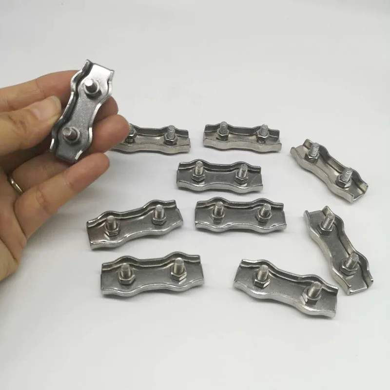 10PCS Cable/wire/rope clamps M5 Stainles Steel 304 Duplex Clip