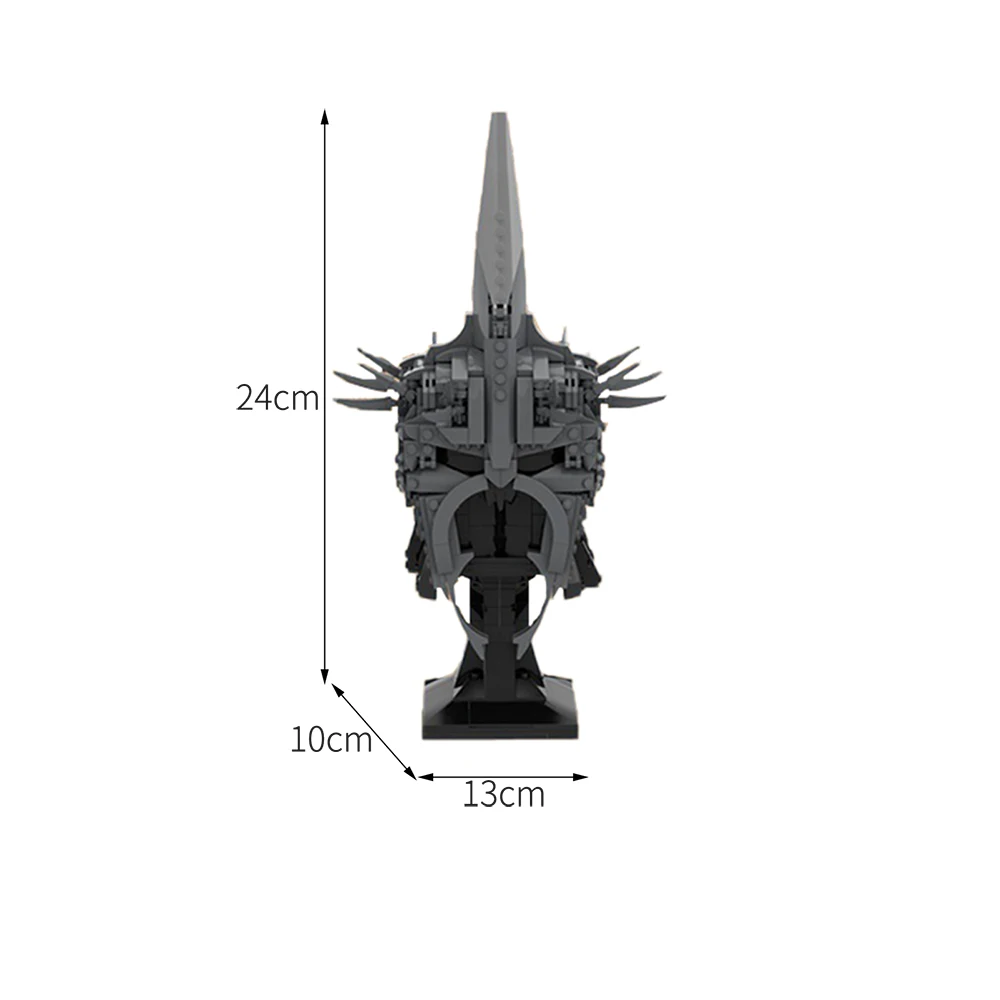 MOC Movie The Witch-king of Angmar - Helmet Building Block Kit Statue Bust Assembly Bricks Model DIY Kid Brain Toy Birthday Gift