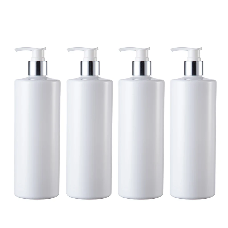 4pcs Press Pump Bottle White/Black Empty Soap Dispenser Lotion Massage Oil Shampoo Cream Dispenser Bathroom Bottle 500ml