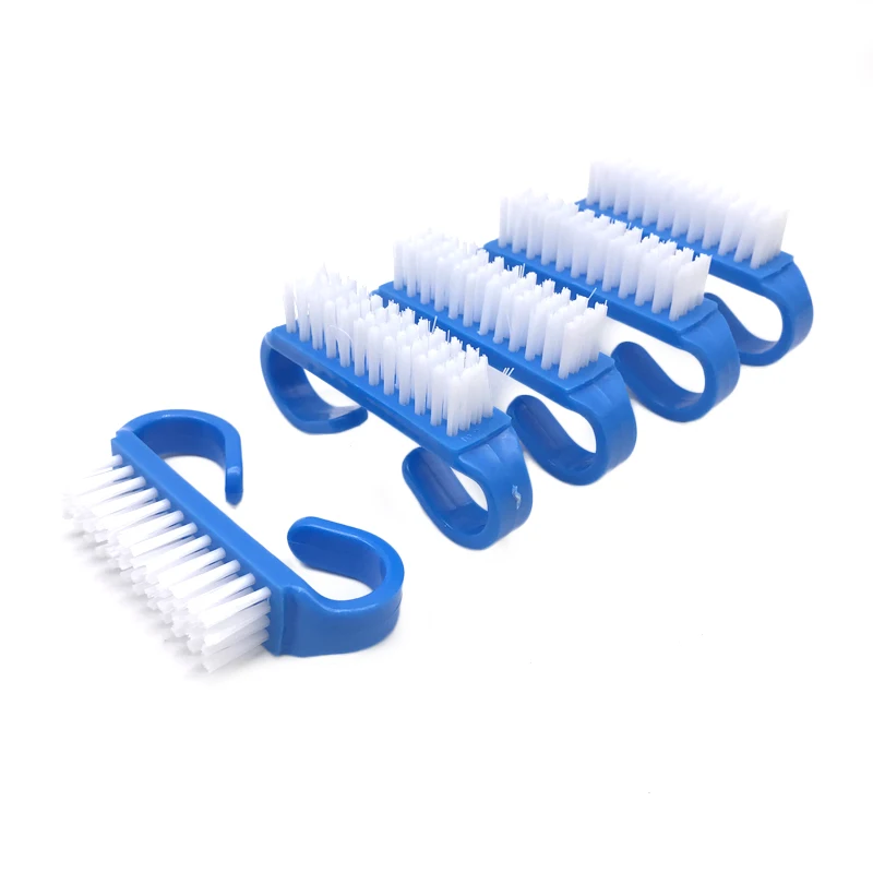 100 Pcs Nail Cleaning Brush Handle Blue Plastic UV Gel Nails Remove Dust Clean Care Nail Art Manicure Pedicure Tool Makeup Set