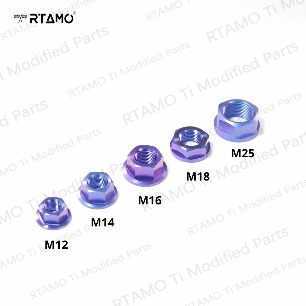 티타늄 플랜지 너트 나사, 오토바이 자전거 자동차 부품용 Ti 볼트, M12, M14, M16, M18, M25