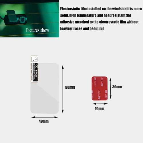 Imagen 2 del producto Para 70mai A500S A800 A800S 4K Dash Cam cámara trasera película electrostática especial + adhesivo 3M 2 uds + herramientas auxiliares