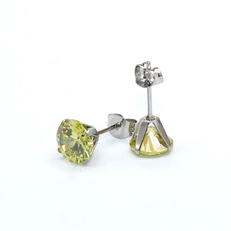 1 Paar Lemonyellow Hypoallergene Edelstahl-Ohrstecker mit AAA-Zirkonia, CZ-Knochenohrstecker-Set für Damen und Herren, 2-8 mm – Detail 20